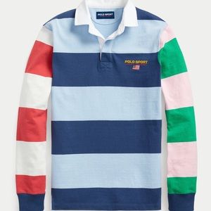 Polo Sport Ralph Lauren Long Sleeve Rugby Shirt Color block Men’s Large